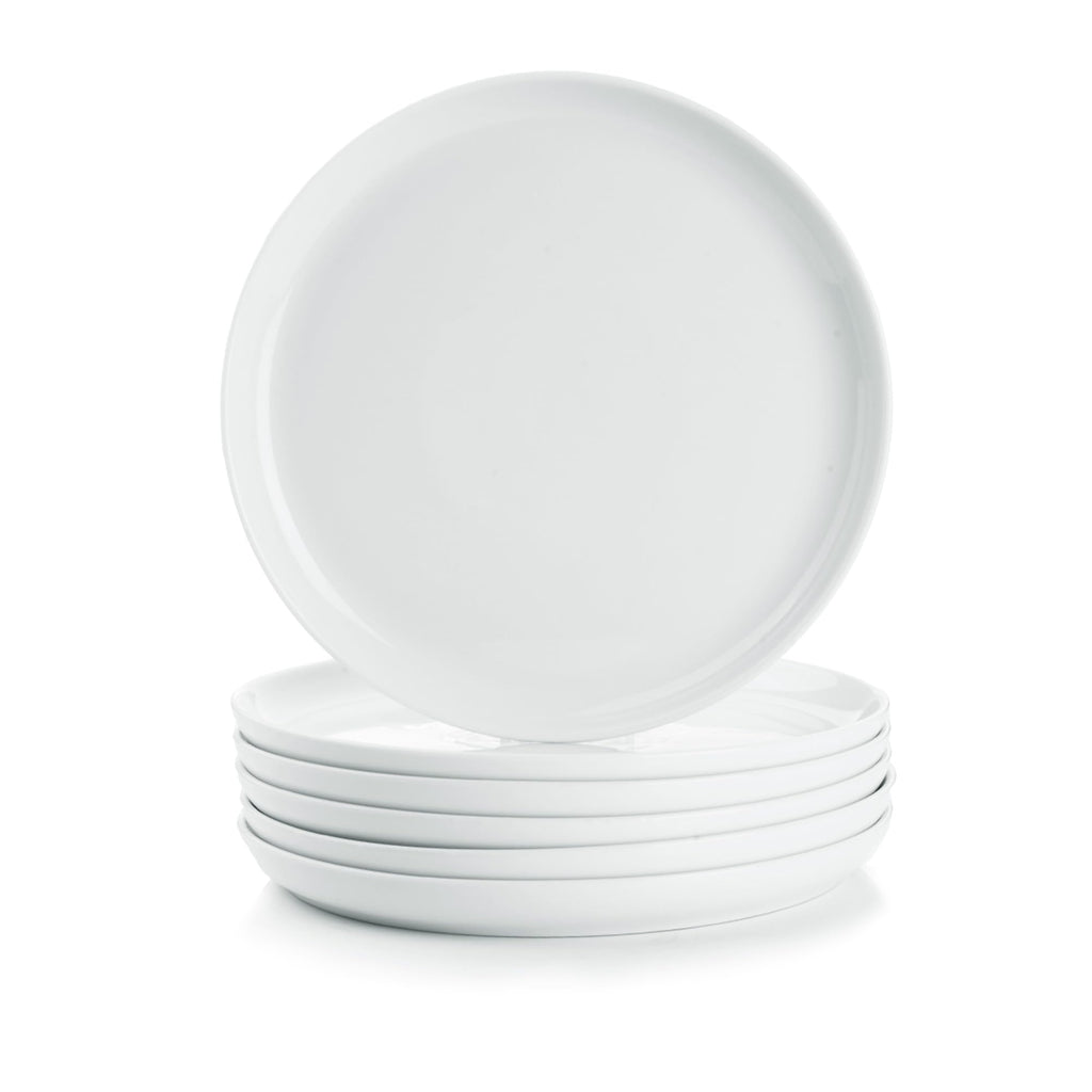 WishDeco White Dinner Plates Set of 4, Ceramic Dining Plates 10.5 inch, Large Salad Plate, Porcelain Kitchen Plate for Pizza, Steak, Microwave and Dishwasher Safe