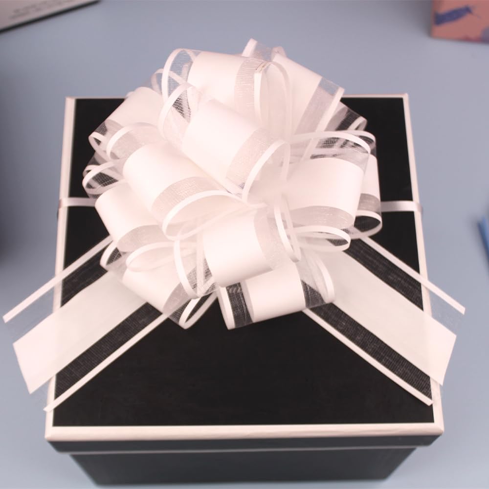 6 PCS Large Pull Bows,Bow for Gift Wrapping,6 inches,Christmas Party Birthday Gift Wedding Ribbon Bows for Wrapping Boxes or Flower Decorations, Valentine's Day Gift Decorations