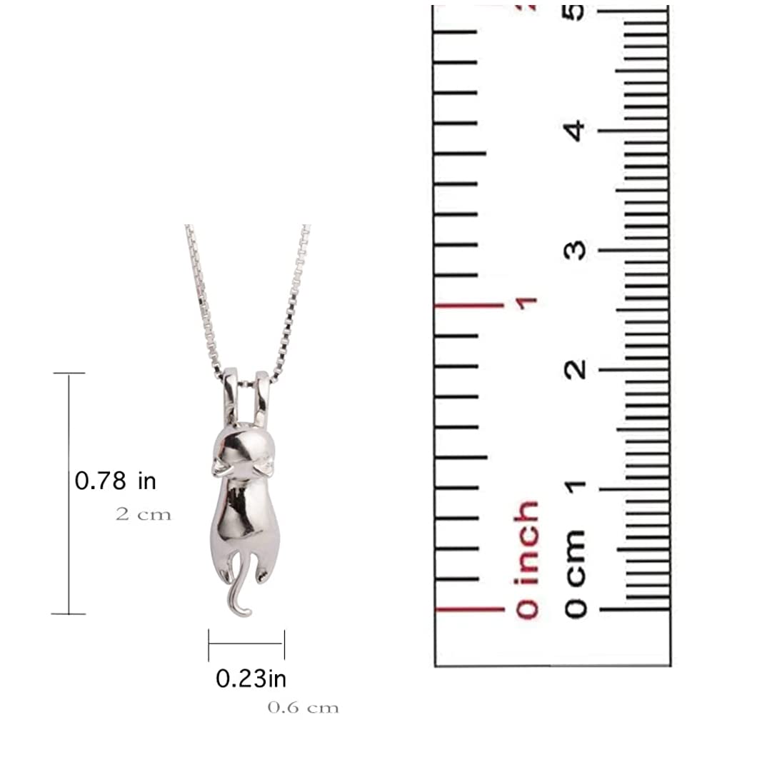 S.Leaf 925 Sterling Silver Cat Necklace Jewelry for Women Trendy Dainty Charm Pendant Necklaces Best Friend Birthday Gifts for Her Sister Mom Wife Womens