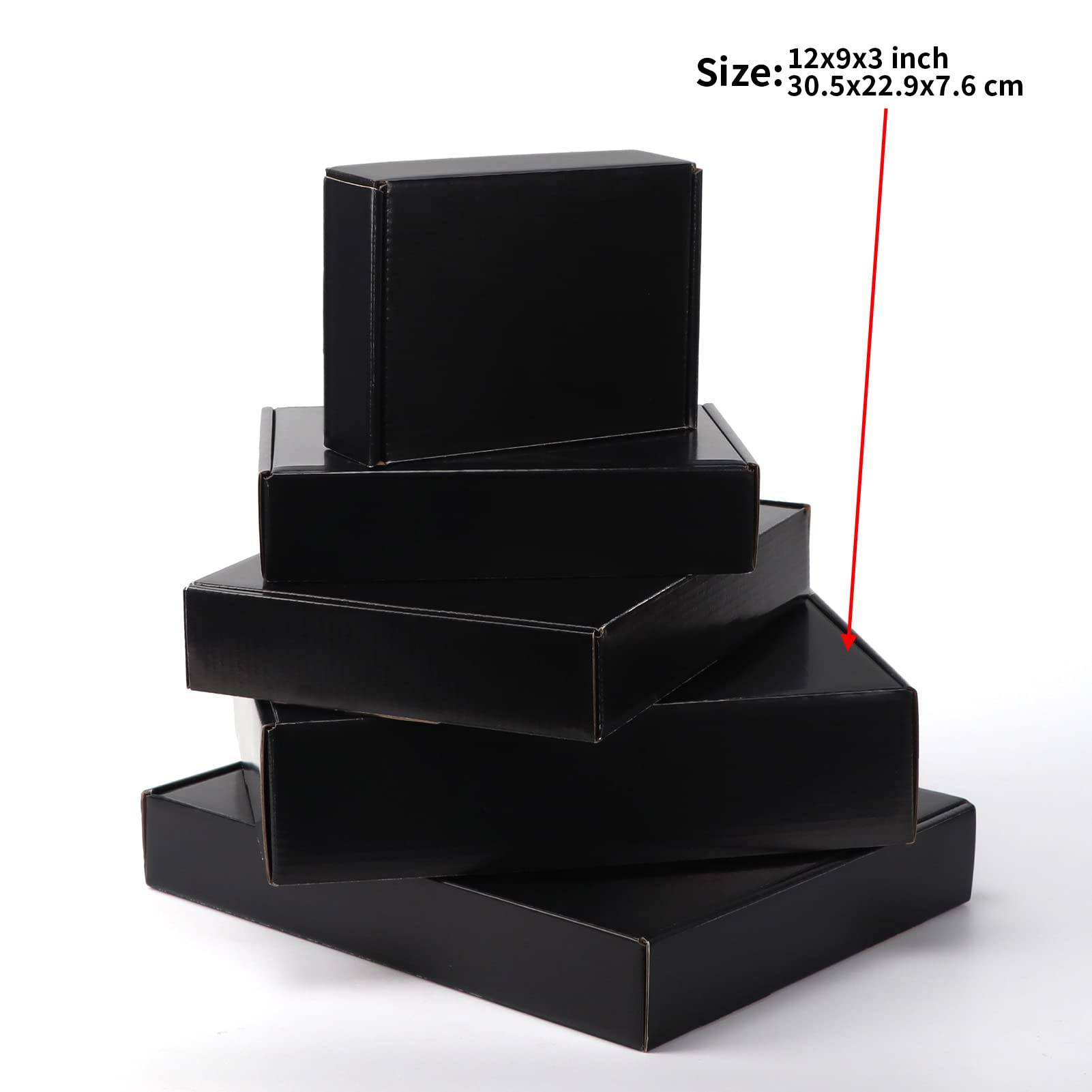 EXYGLO 40 Pack 6x4x3 Shipping Boxes, Black Corrugated Cardboard Boxes for Packaging Small Business, Moving, Shipping, Mailing, and Storing