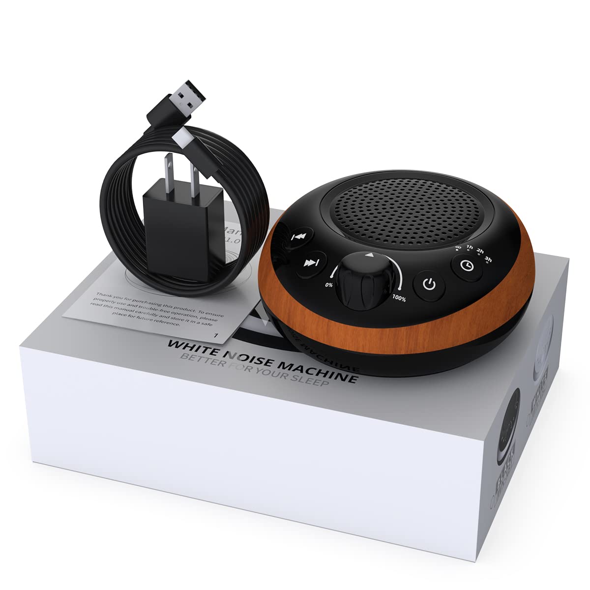 Brown Noise Sound Machine White Noise Machine Nonstop 30 Soothing Sounds Sound Therapy for Baby Kids Adults Sleep Machine 36-Level Vol Auto-Off Timer Memory Function for Home Travel Office