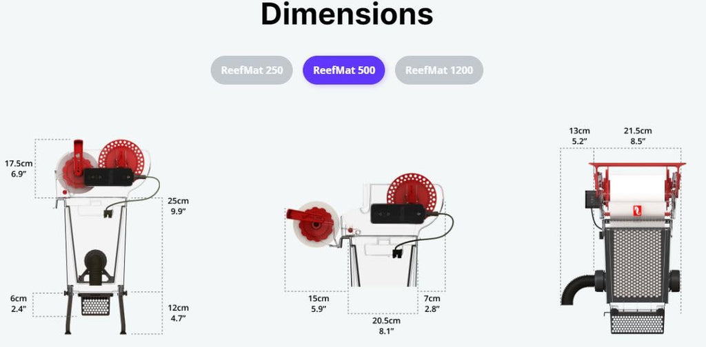Red Sea ReefMat 250 Filter Roller for Saltwater Aquariums Up to 66 Gallon Tanks | Plug & Play, ReefBeat App Controlled, Fully Automated, Smart Fleece Roller Mat Filter for Your Marine Reef Aquarium