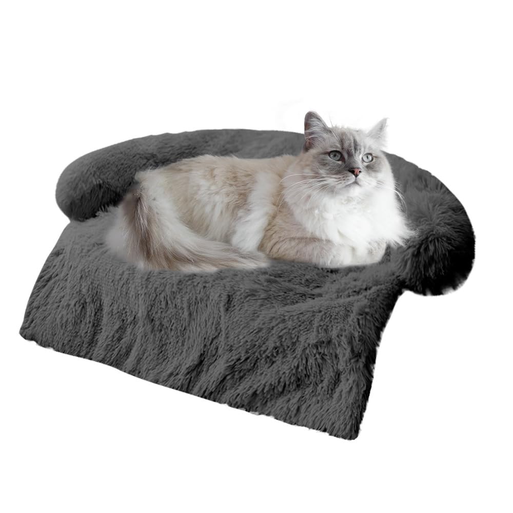 Luxurious Calming Dogs/Cats Bed Mats, Dog Pad Washable Removable Couch Cover, Plush Long Fur Mat for Pets, Waterproof Lining, Perfect for Small, Medium and Large Dogs and Cats (Beige, 31"x23")