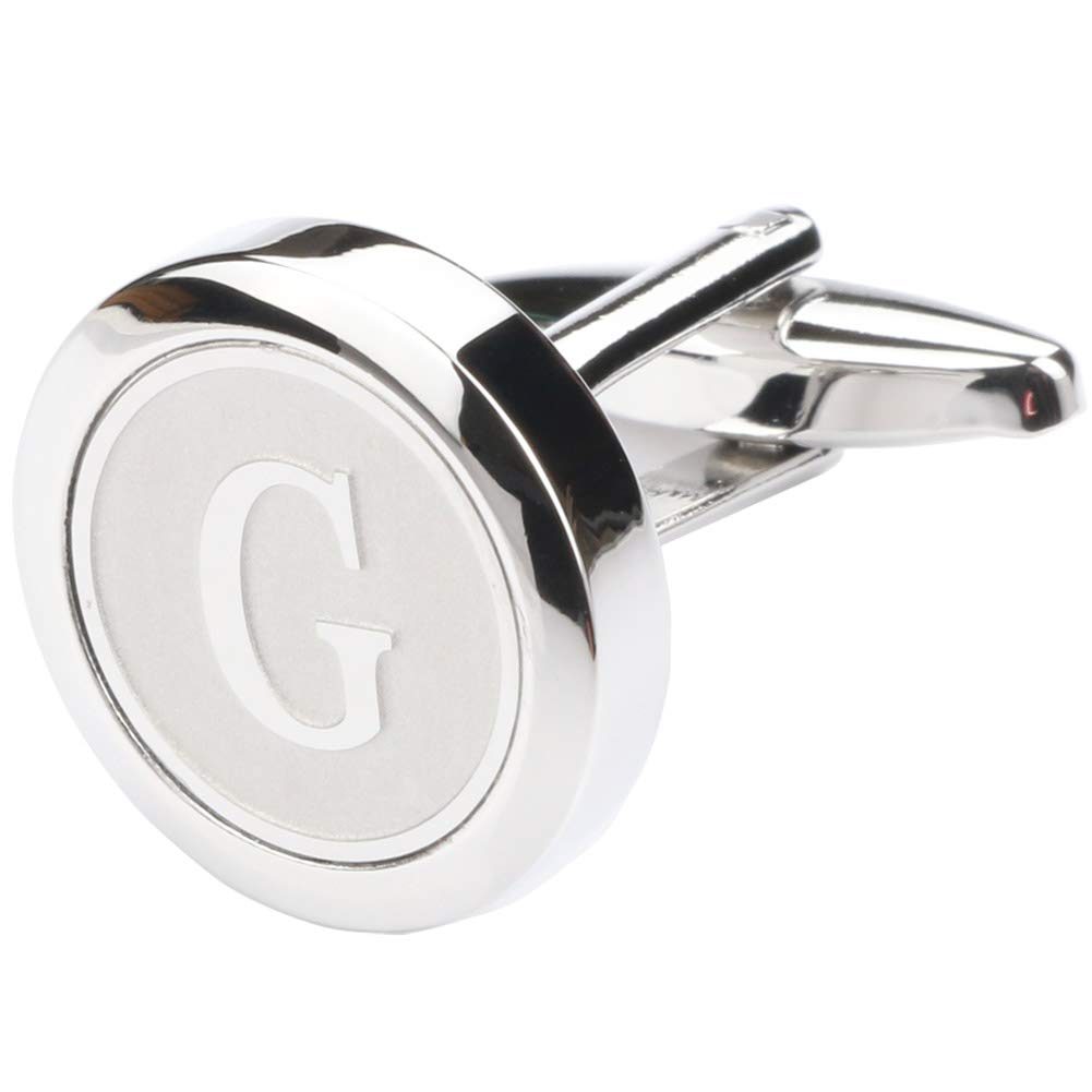 Mens Classic Stainless Steel Initial Cufflinks 26 Alphabet Initial Letter Cufflinks Business Wedding Shirts A-Z