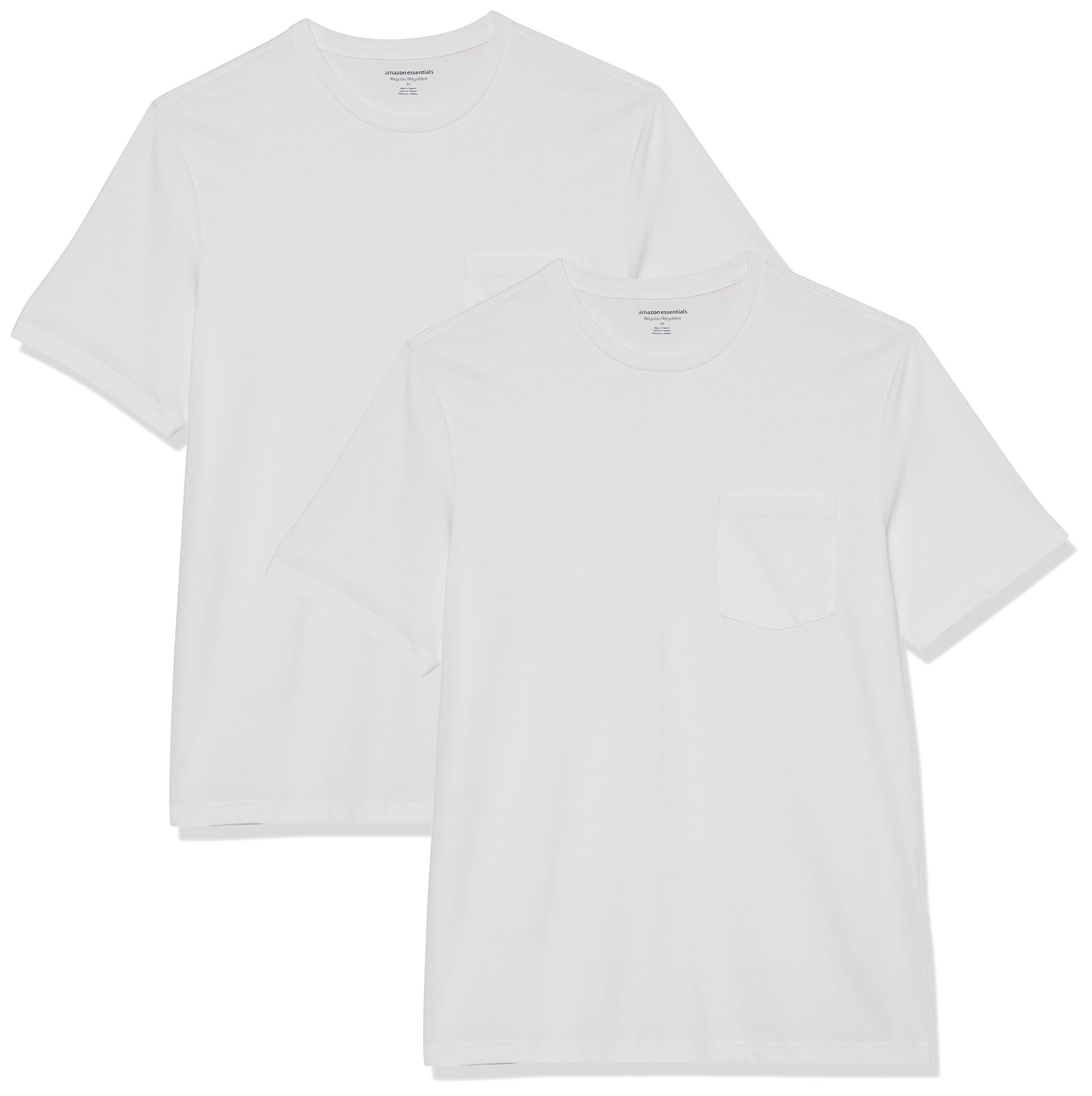 Amazon Essentials Men's Short-Sleeve Crewneck Pocket T-Shirts, Pack of 2