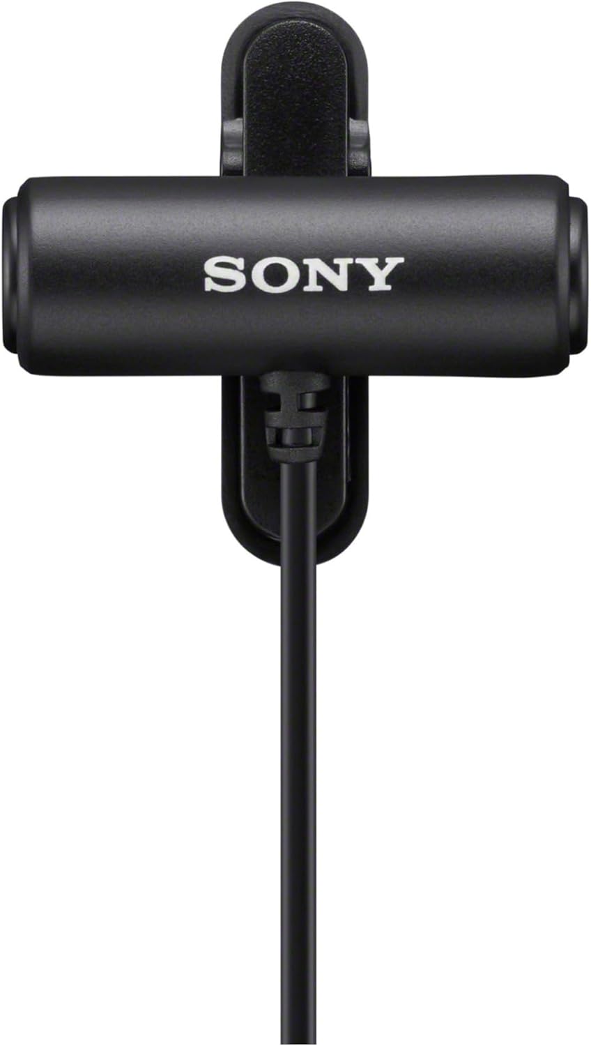 Sony Compact Stereo Lavalier Microphone ECMLV1,Black, Small
