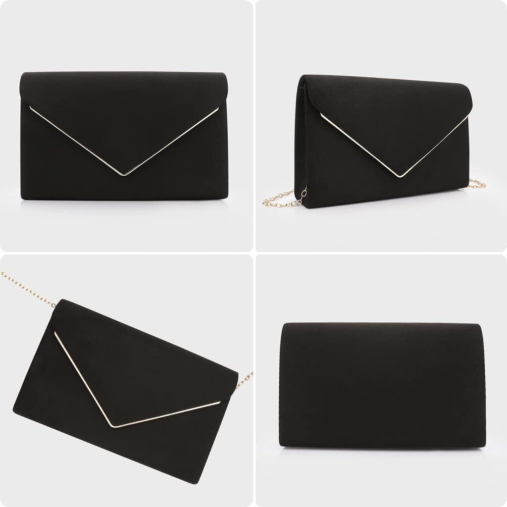 BBjinronjy Clutch Purse for Women Evening Bags Handbags for Wedding Party Cocktail Prom Faux Suede Crossbody Shoulder Bag