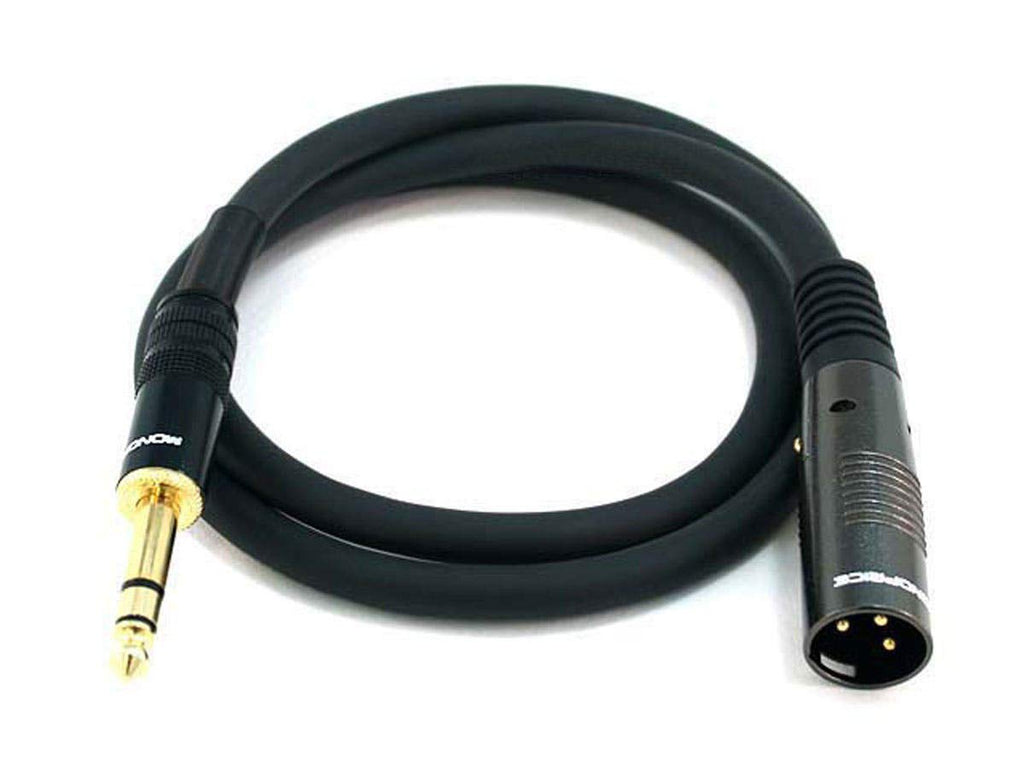 Monoprice 104759 1.5-Feet Premier Series XLR Male to 1/4-Inch TRS Male 16AWG Cable Black