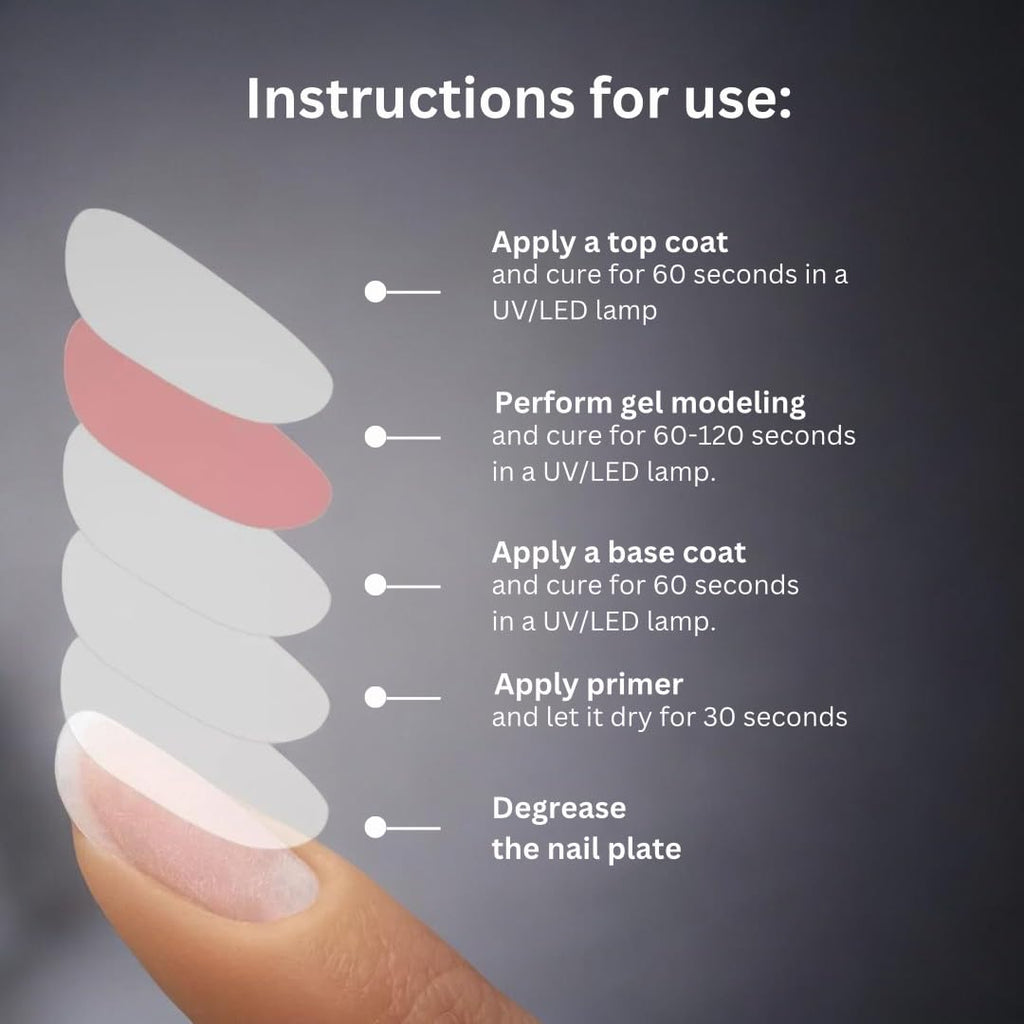 IN.HYPE UV/LED Professional Hard/Builder Gel for Nail Extension/Strengthening/Overlays File Off (Baby Pink #3)