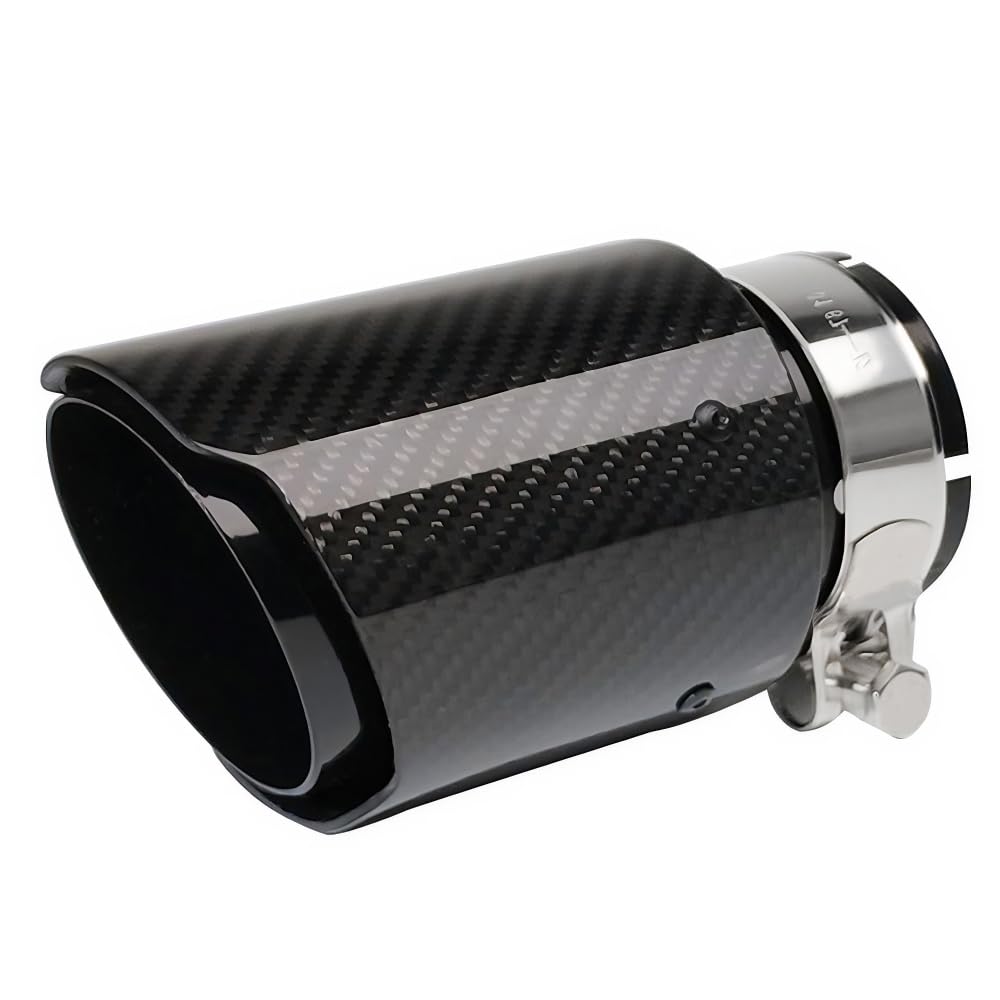 2"Inlet 3"Outlet Car Exhaust Tips Carbon Fiber Tailpipe Exhaust Pipe Tail Throat Tail Pipe Burnt Need Height>3.5 Inch Widht>3.5 Inch