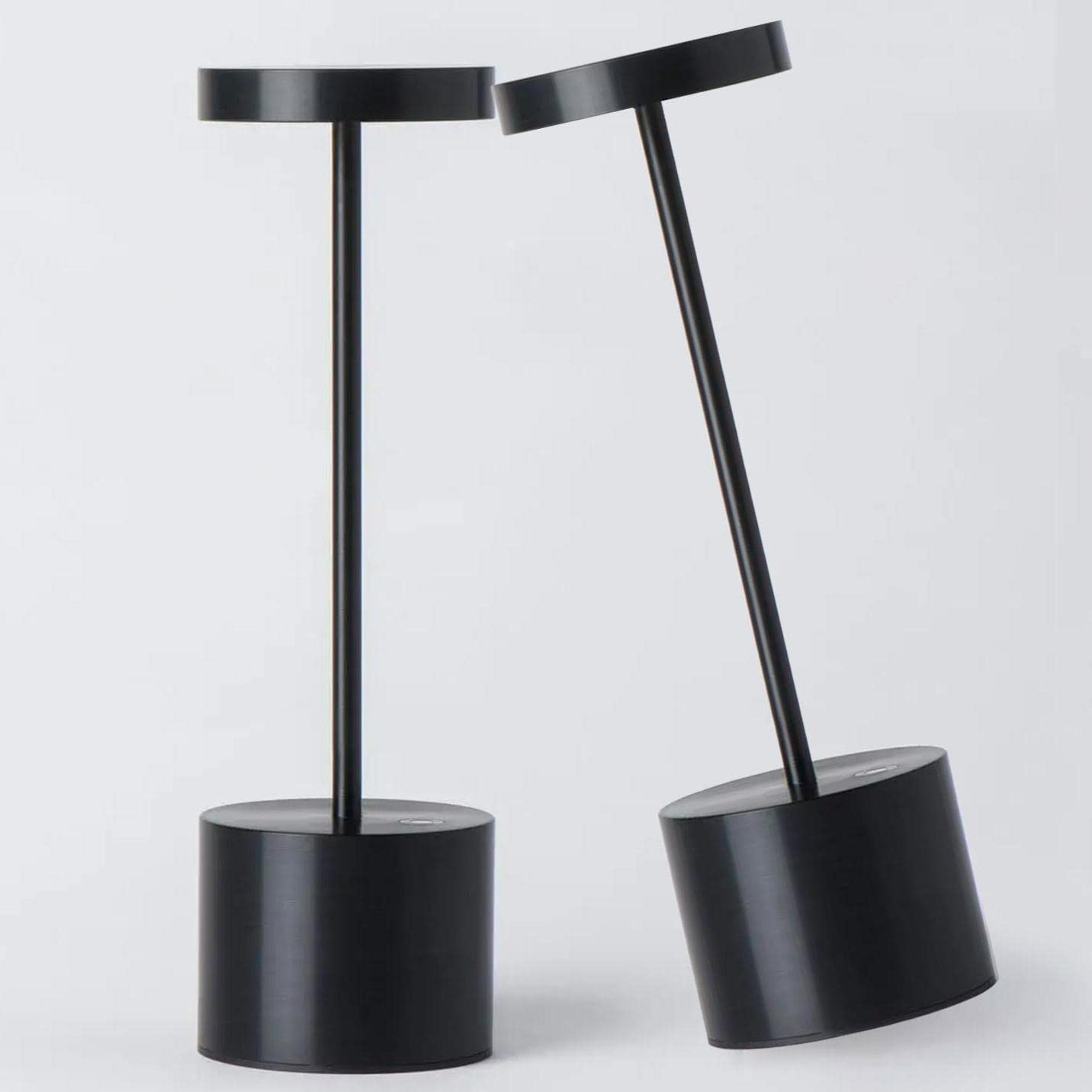 2Pack Cordless Table Lamp, Rechargeable LED Battery 5000mAh Metal USB Portable Powered Desk Lamp, 3 Levels Brightness Light for Restaurants Outdoor (2pack 10.25in Titanium)