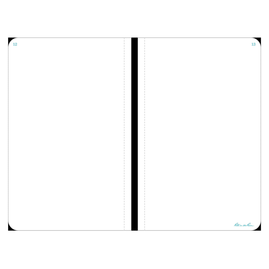 Rite in the Rain Weatherproof Hard Cover Notebook, 4.75" x 7.5", Black Cover, Universal Pattern (No. 770F)