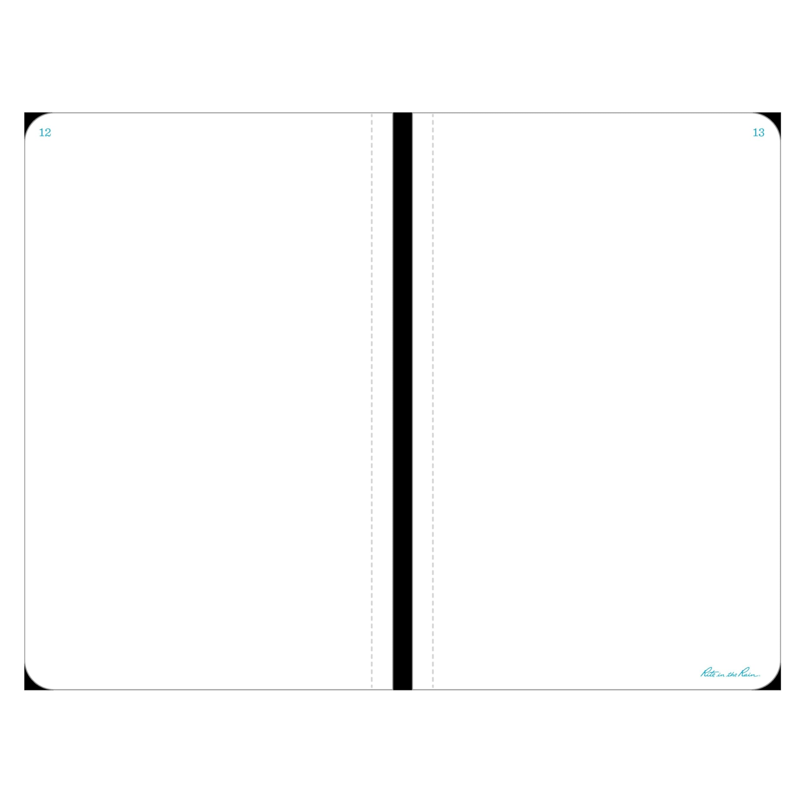 Rite in the Rain Weatherproof Hard Cover Notebook, 4.75" x 7.5", Black Cover, Universal Pattern (No. 770F)