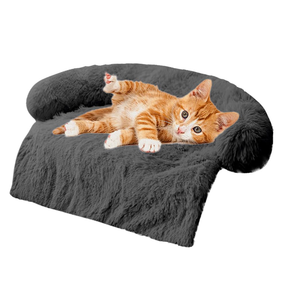 Luxurious Calming Dogs/Cats Bed Mats, Dog Pad Washable Removable Couch Cover, Plush Long Fur Mat for Pets, Waterproof Lining, Perfect for Small, Medium and Large Dogs and Cats (Beige, 31"x23")