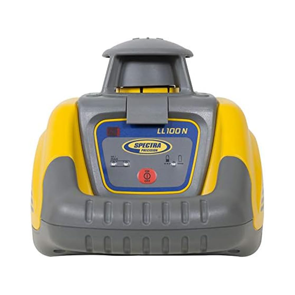 Spectra Precision LL100N Laser Level, Self-Leveling laser with HR320 Receiver, Class 2, C59 Rod Clamp, Alkaline Batteries, Carry Case, Yellow