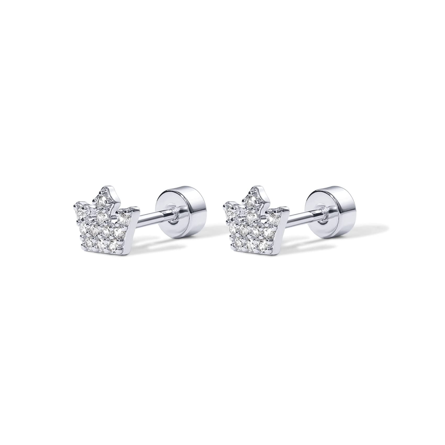 PAVOI 14K Gold Plated Flat Back Earrings | Solid 925 Sterling Silver Posts | Helix Cartilage Earrings for Women | Cubic Zirconia Stud Earrings | Trending Fashion Jewelry