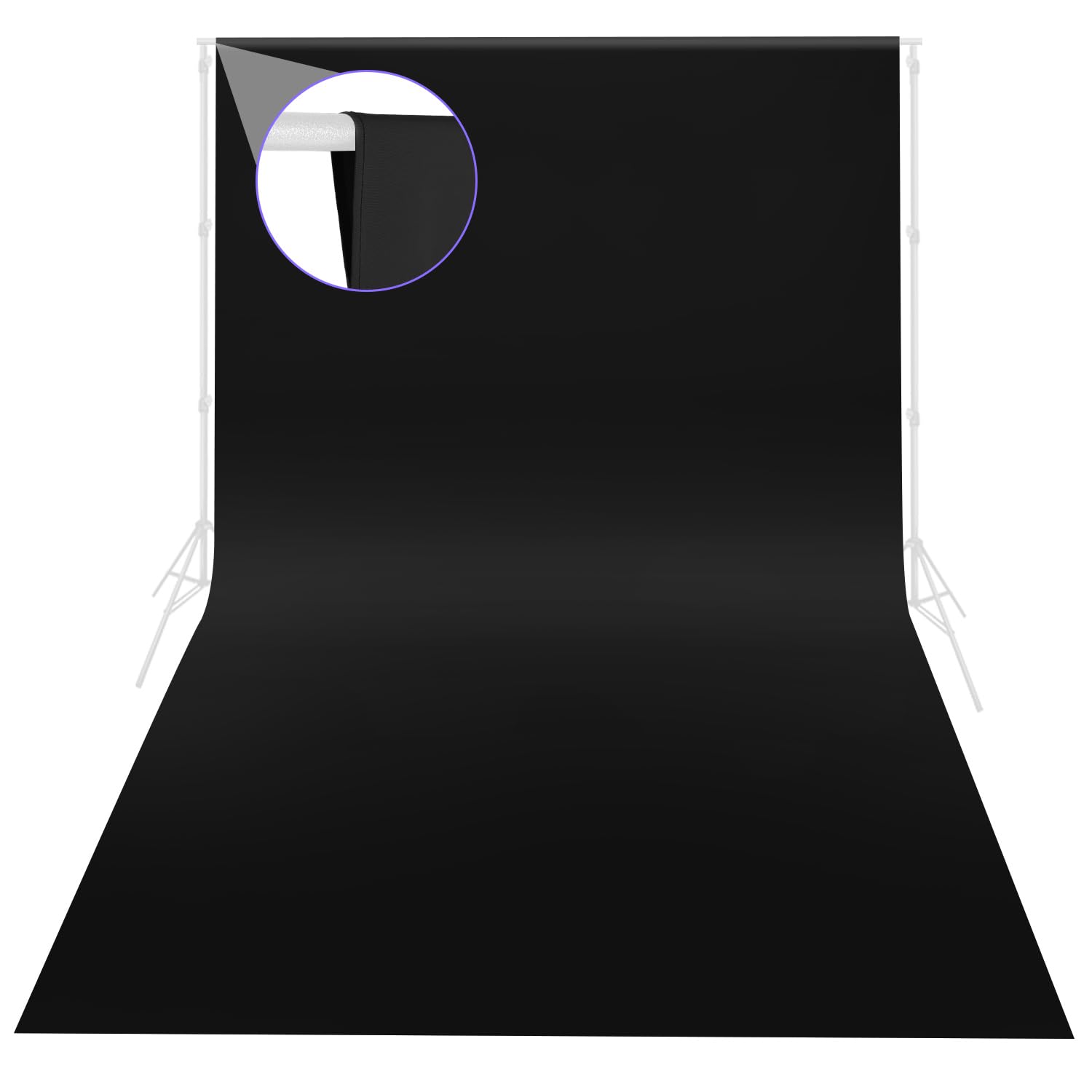 Black Backdrop 10x10ft, Photo Backdrop Curtain for Photoshoot, Pure Photographic Studio Backgrounds, Thick Polyester Fabric Photography Black Screen for Party Portraits Video Recording (Backdrop Only)