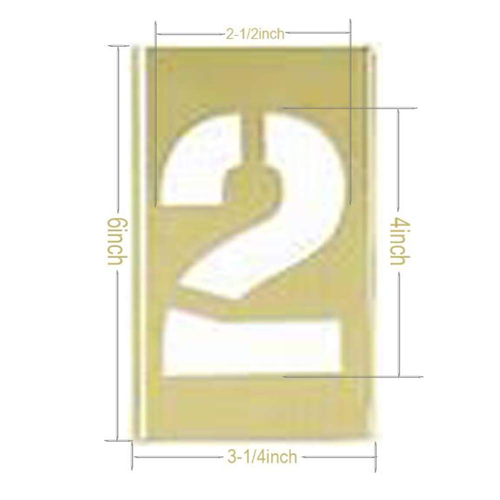 Deezio 1 Inch Brass Stencil Kit, Numbers and Punctuations Number Stencil - 15 Piece Set