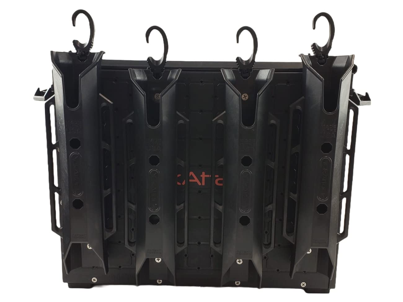 YakAttack BlackPak Pro 13" x 13" Fishing Crate with 3 Rod Holders - Battleship Grey | Compact Tackle Storage Box & Gear Organizer for Kayaks | Lightweight, Durable & Customizable Marine Accessory