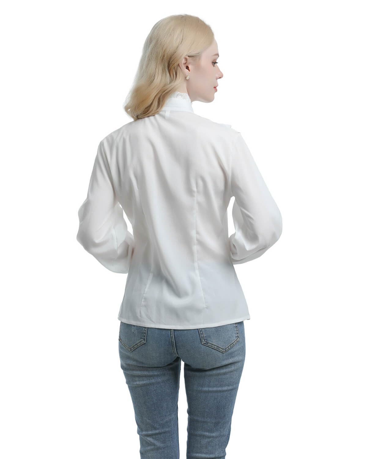 Nuoqi Victorian Blouse Womens Gothic Shirt Vintage Long Sleeve Lotus Ruffle Tops