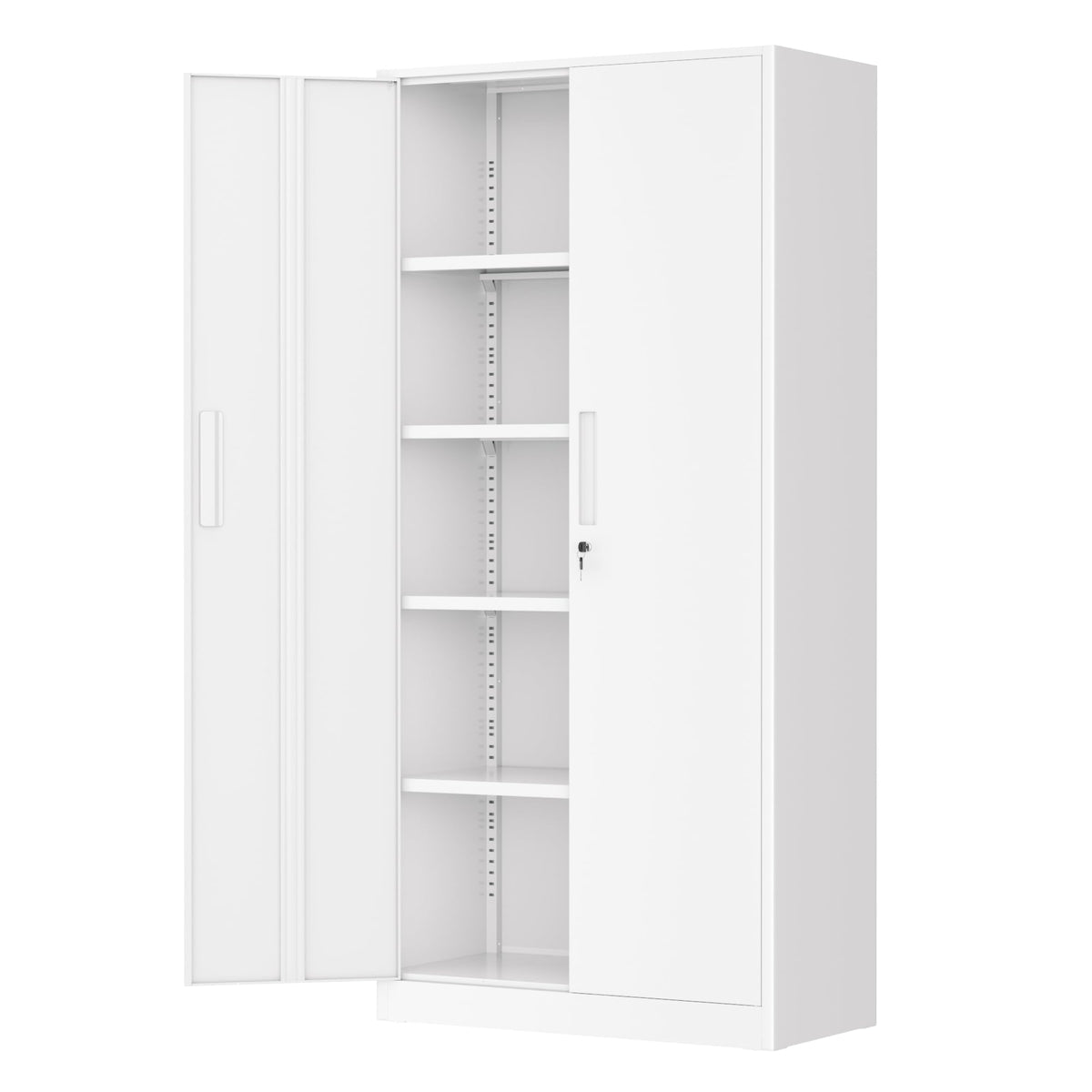 Greenvelly Metal Storage Cabinet, 36" Locking Storage Cabinet with Doors and Shelves, Lockable Storage Cabinets for Home Office, Utility Locker Cabinet, Steel Garage Cabinet with 2 Keys, Black