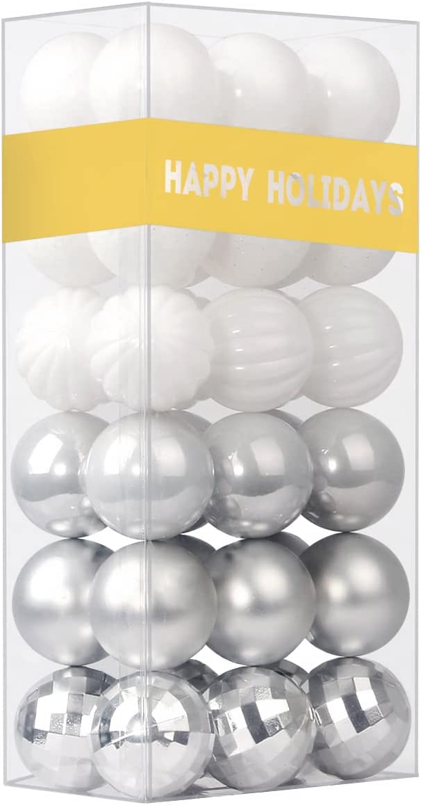 Bubblegun Pink 1.6" Small Christmas Balls Christmas Tree Decoration Ornaments Shatterproof Hanging Balls for Birthday Halloween Holiday Wedding Decorations Set of 12pcs
