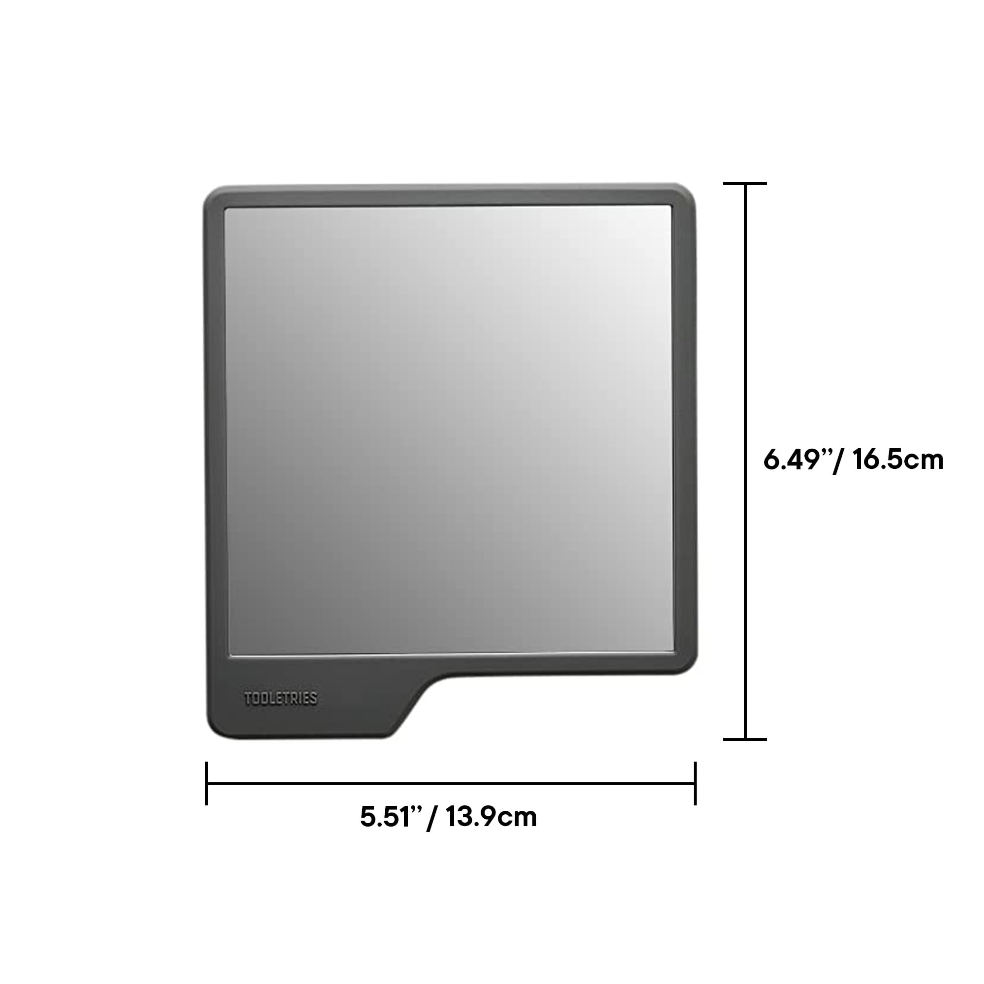 TOOLETRIES Oliver Premium Shower Mirror for Shaving, Fog-Resistant Bathroom Grooming Mirror, Clear View, Shatterproof, 100% Silicone, Easy Install, No Suction Cups, Removable & Reusable - Charcoal