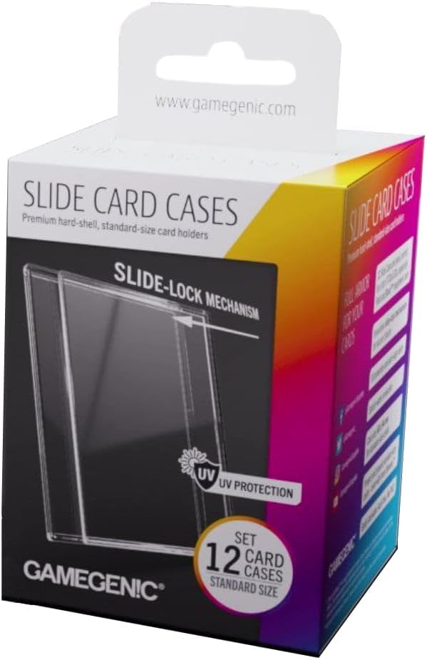 Gamegenic Slide Card Cases - Premium Hard-Shell Card Holders with Innovative Slide-Lock Mechanism (12 Pack), Designed for Standard Sized Trading Cards, Great for LCGs and TCGS