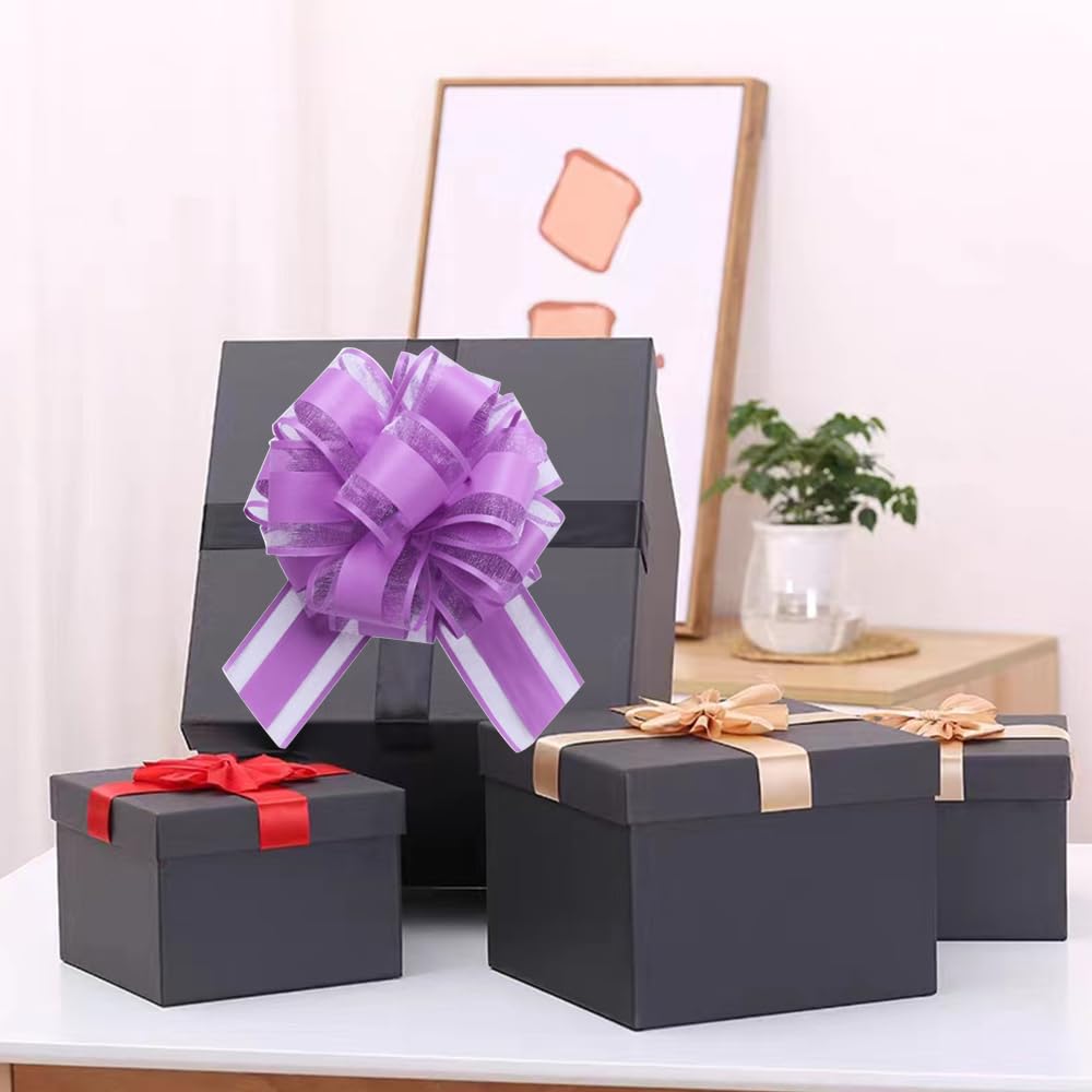 6 PCS Large Pull Bows,Bow for Gift Wrapping,6 inches,Christmas Party Birthday Gift Wedding Ribbon Bows for Wrapping Boxes or Flower Decorations, Valentine's Day Gift Decorations