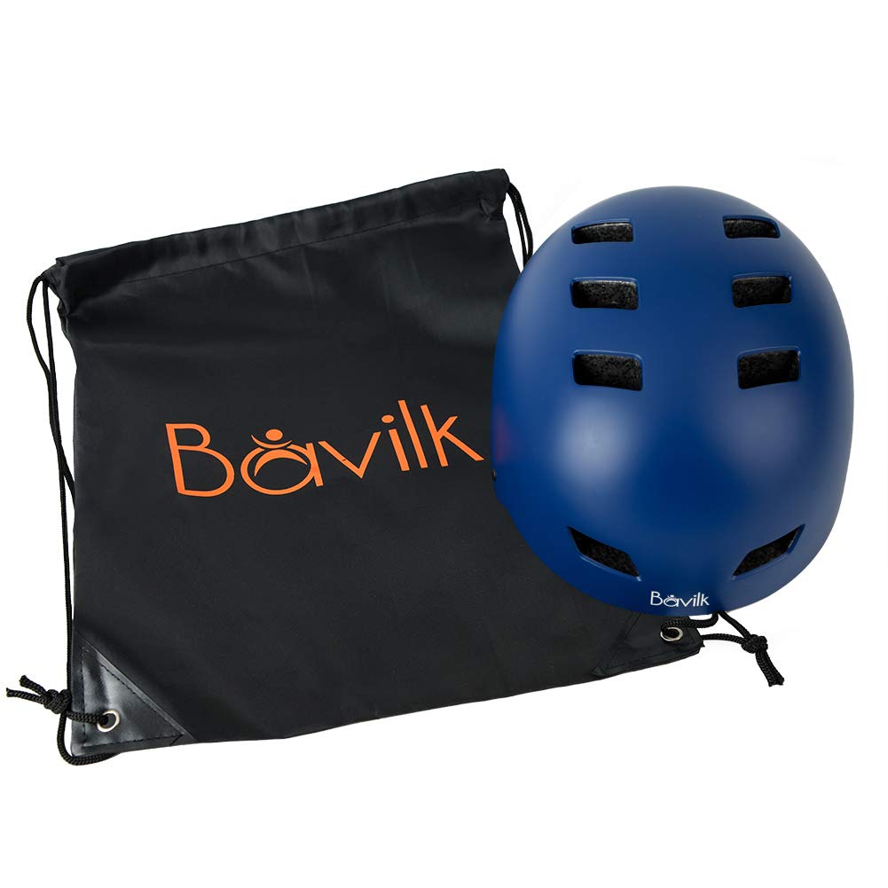 Bike Helmet 3 Sizes for Teenager Kids Youth Adults,Bavilk Skateboard Helmet Adjustable Multi-Sport Bicycle Cycling Scooter Roller Skate Inline Skating Rollerblading for Girls Boys Women Men Teen