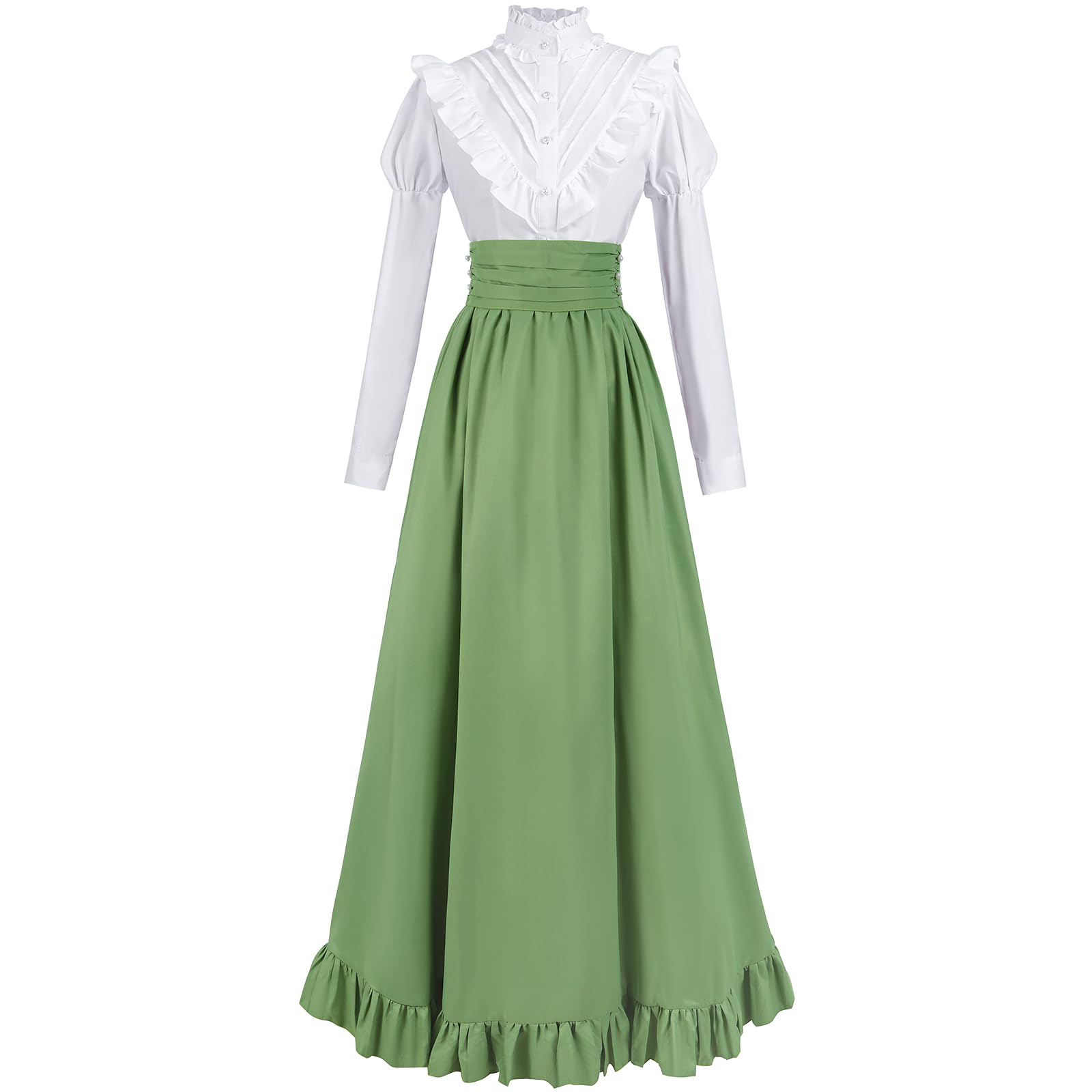 Victorian Dress for Women 2-Pieces 1800s Edwardian Dress Ball Gown Renaissance Costume