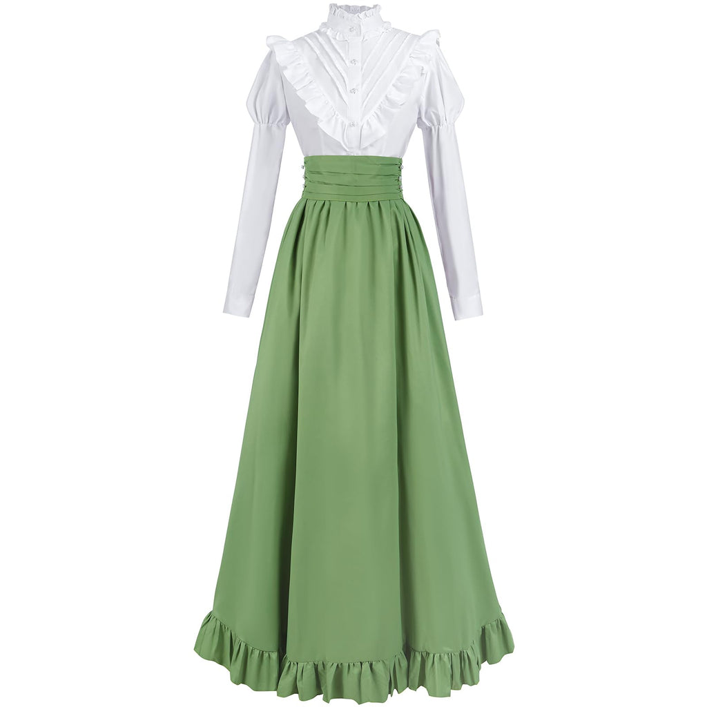 Victorian Dress for Women 2-Pieces 1800s Edwardian Dress Ball Gown Renaissance Costume