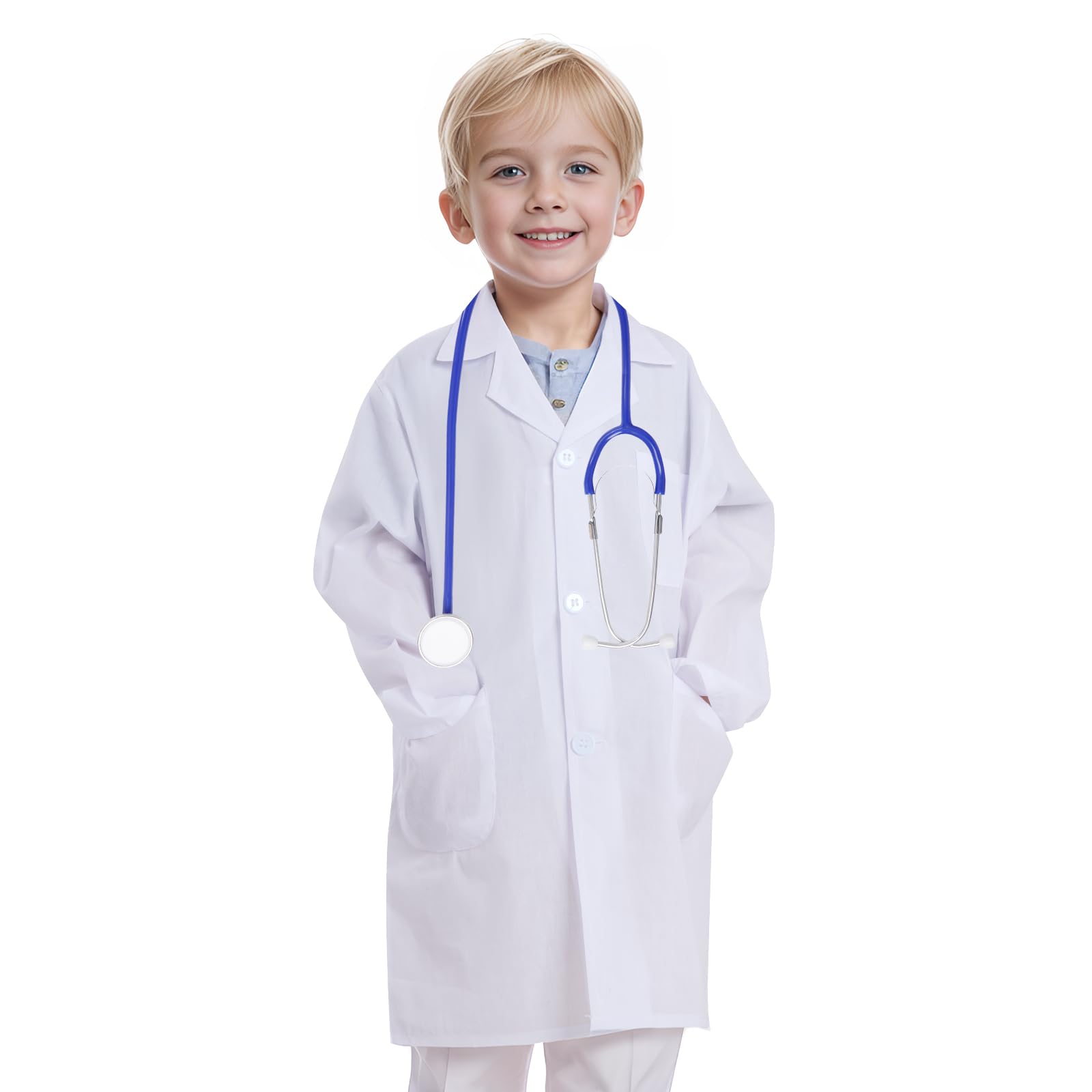 Doctor Scientist Lab Coat for Kids Children Doctor Costume Dress Up Coat for Boys Girls Halloween Costume Role Play