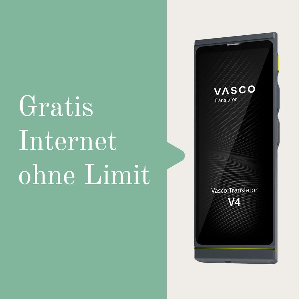 Vasco V4 Language Translator Device | 112 Languages | Free Lifetime Internet in Almost 200 Countries | Black Onyx