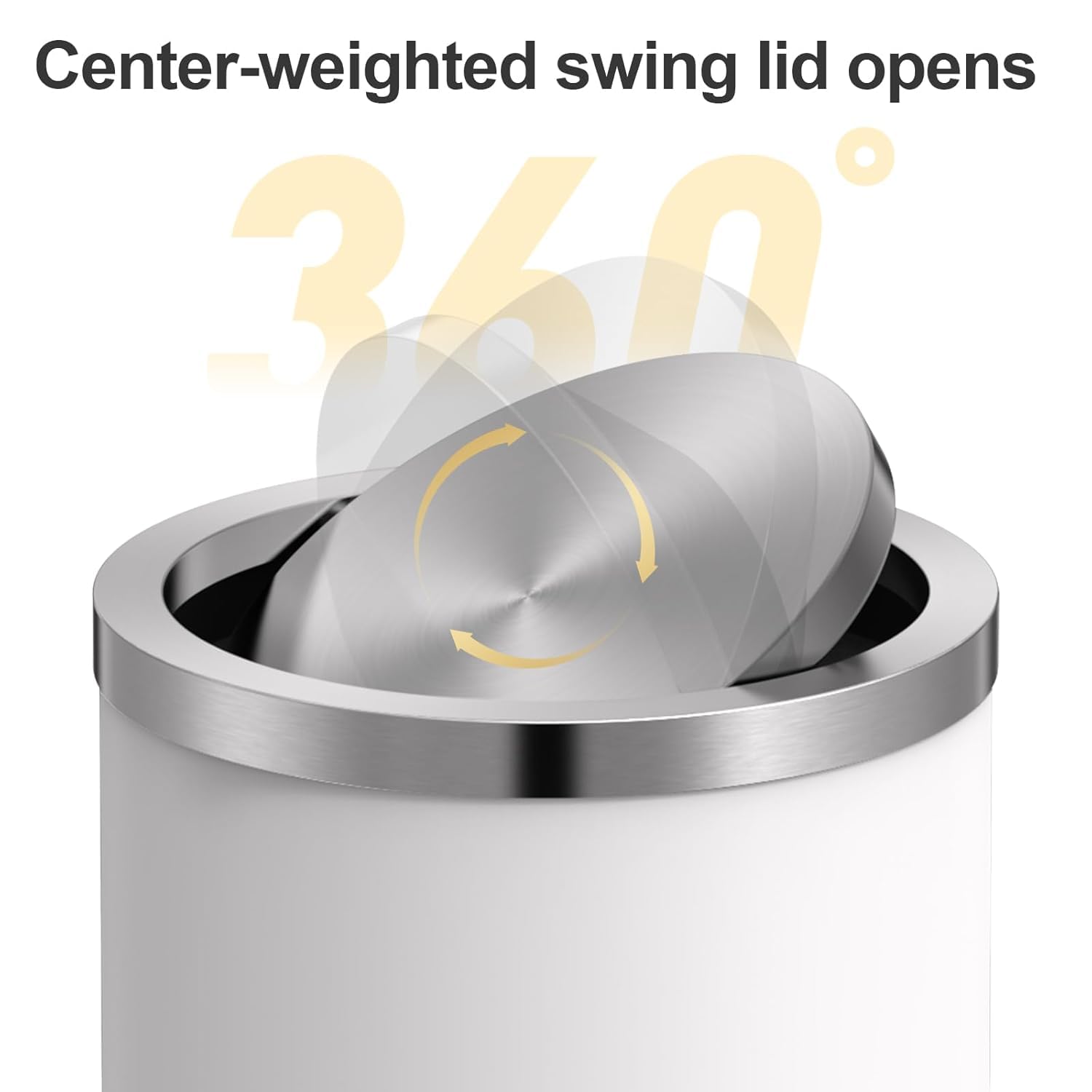 Mini Trash Can with Lid, Desktop Small Trash Can Recycling Bin Cute Metal Garbage Can for Tabletop Countertop Use,Stainless Steel 0.4Gal/1.5L Waste Bin for Office Parlor Car Bedroom,Swing Lid Open
