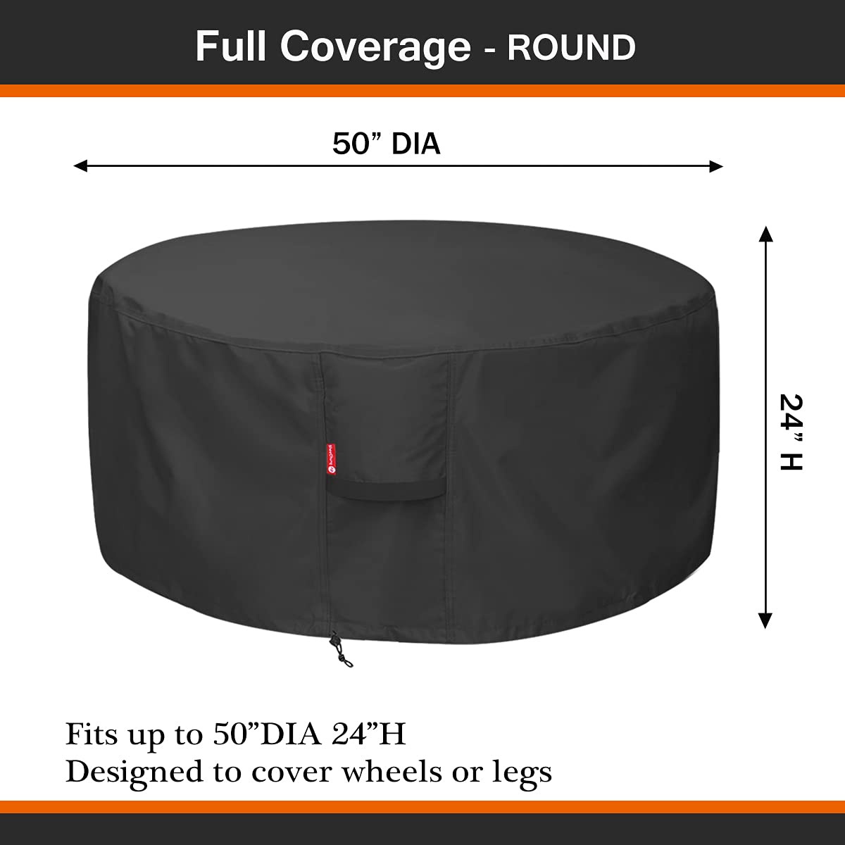 SheeChung Fire Pit Cover for Solo Stove Bonfire Outdoor Smokeless Firepit-Small Round Waterproof 600D Polyester Shelter,Air Vent,Anti-UV&Tear Resistant-Fits for 16”-22” Gas Fire Pit Table (22"Dx16"H)