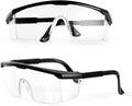 PACIFIC PPE 2 Pack Safety Glasses for Men and Women, ANSI Z87 Safety Goggles with Scratch Resistant Clear Wraparound Lenses, Adjustable Lab Goggles, UV Protection Lab Glasses