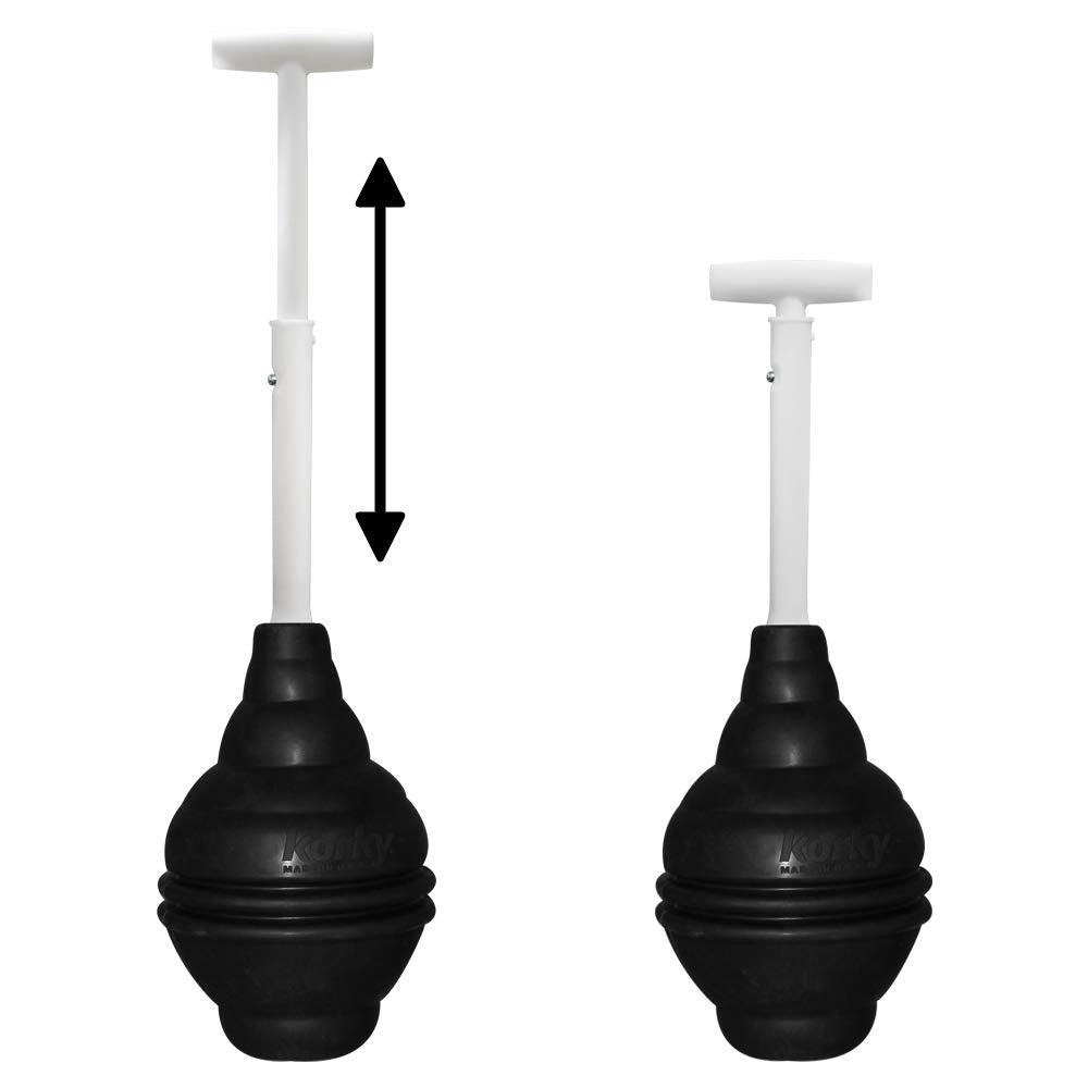 RIDGID 59787 Model K-3 Toilet Auger with Unclogging 3-Foot Snake and Bulb Head & Korky 96-4AM BeehiveMAX Toilet Plunger, Black