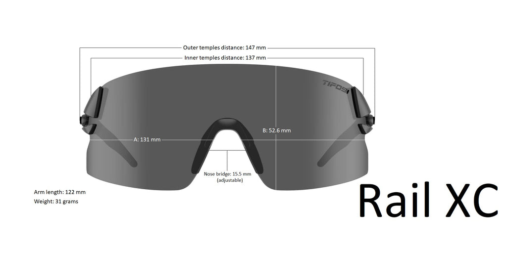Tifosi Optics Rail XC Sport Sunglasses - Ideal For Cycling (Road & Gravel), Baseball, Softball and Running