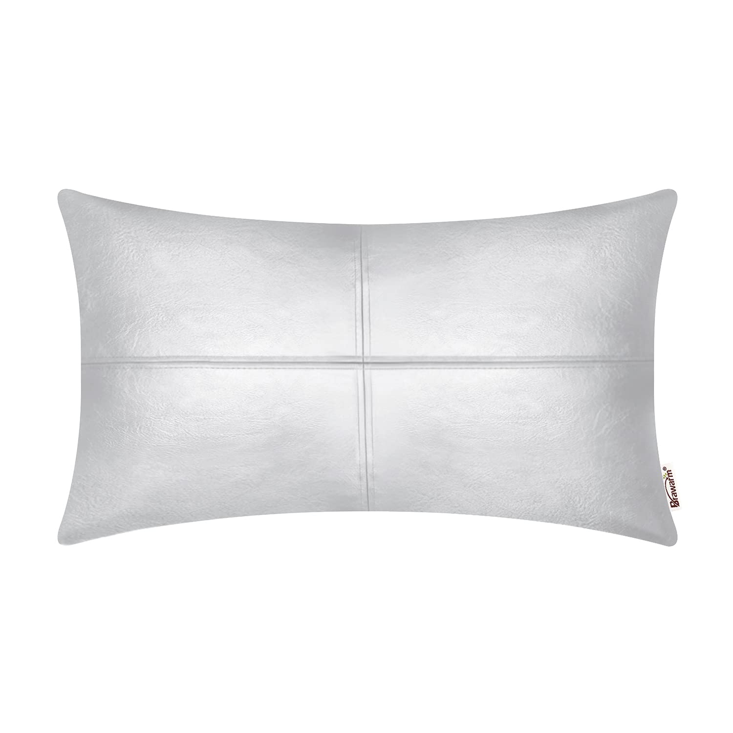 BRAWARM Faux Leather Throw Pillow Covers 16 X 16 Inches, Black Leather Pillow Cover, Hand Stitched Leather Decorative Pillow Cover for Couch Sofa Bed Living Room Home Garden