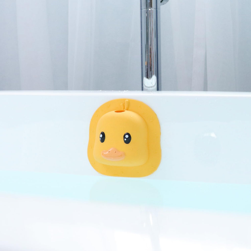 Bathroom Bathtub Overflow Drain Cover- Silicone Bath Tub Drain Cover, Tub Overflow Drain Stopper with Suction Cups, Adds Inches of Water for Deeper Bath, Cute Bathroom Accessories, Baby Blue