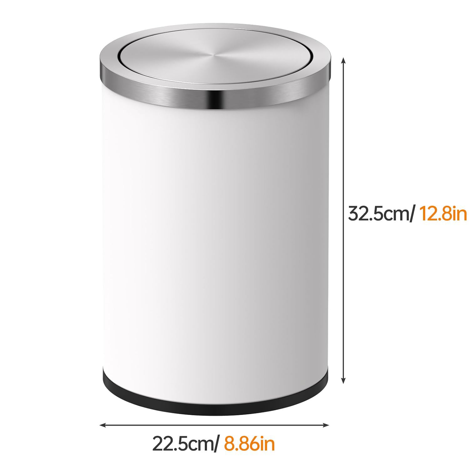 Mini Trash Can with Lid, Desktop Small Trash Can Recycling Bin Cute Metal Garbage Can for Tabletop Countertop Use,Stainless Steel 0.4Gal/1.5L Waste Bin for Office Parlor Car Bedroom,Swing Lid Open