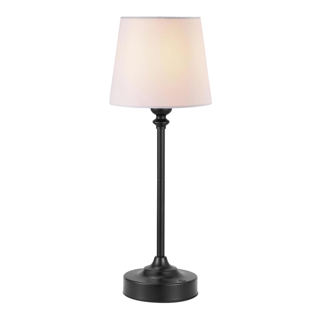 Touch Control Cordlss Table Lamp, USB-C Rechargeable Lamp with Stepless Dimming, 4000mAh Battery Operated Bedside Lamp for Bedroom, Living Room, Night Light & Emergency Lighting, Black, 1 Pack