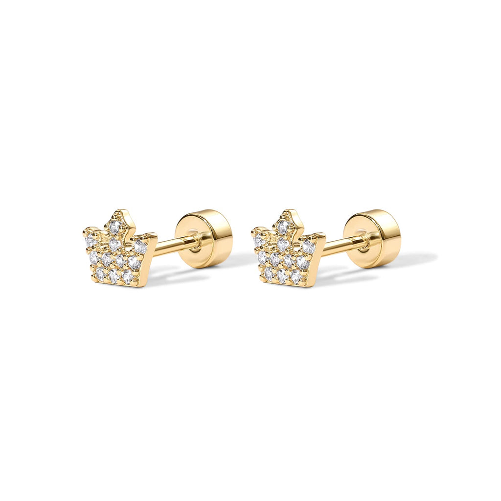 PAVOI 14K Gold Plated Flat Back Earrings | Solid 925 Sterling Silver Posts | Helix Cartilage Earrings for Women | Cubic Zirconia Stud Earrings | Trending Fashion Jewelry