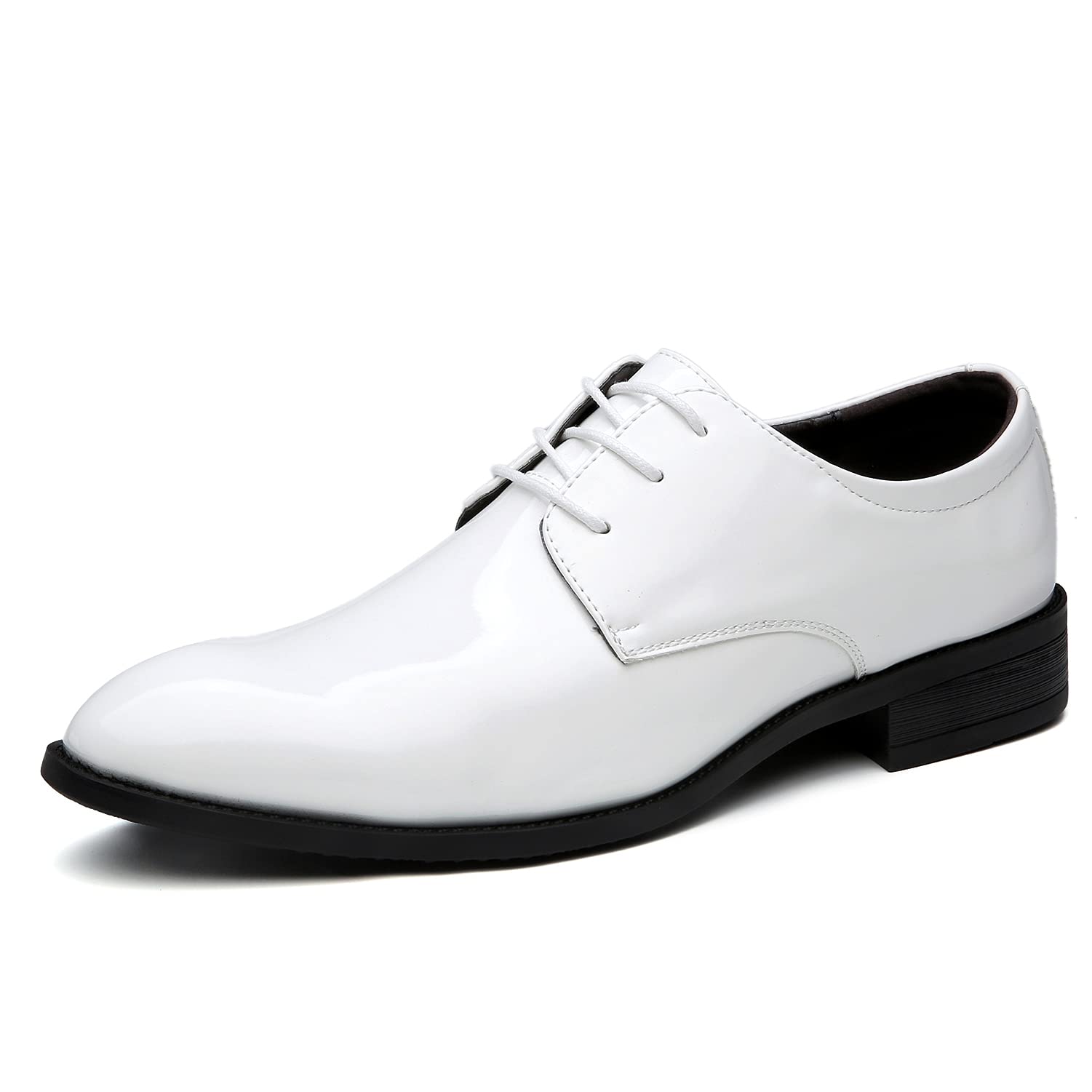 ZZHAP Men's Pointed-Toe Tuxedo Dress Shoes Casual Slip-on Loafer