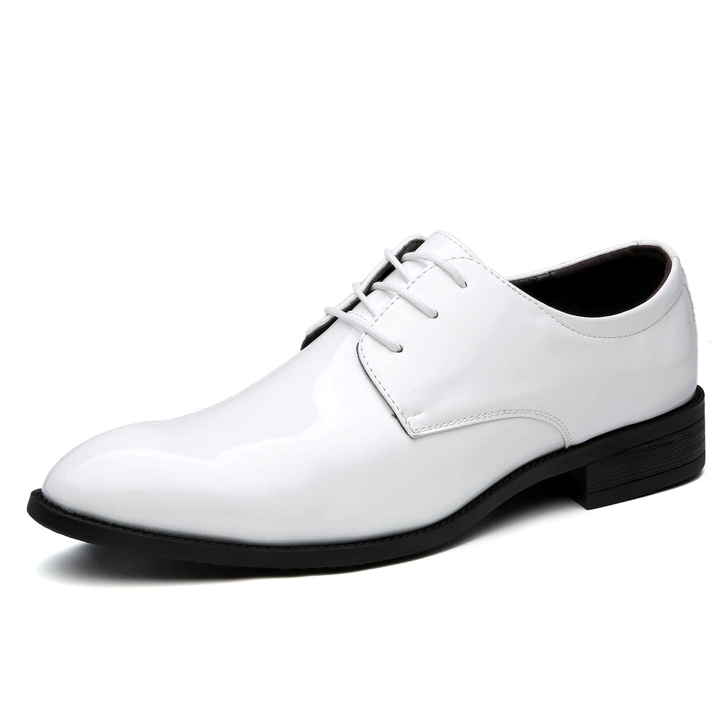 ZZHAP Men's Pointed-Toe Tuxedo Dress Shoes Casual Slip-on Loafer