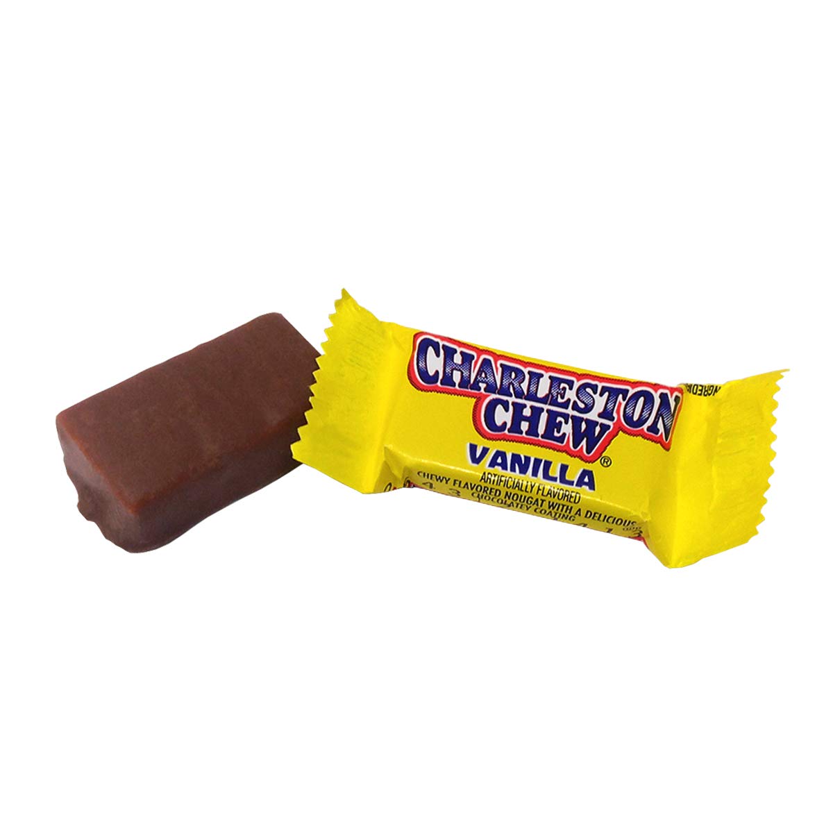 Charleston Chew Chocolate Coated Chewy Nougat Bars - Peanut Free, Gluten Free - Individually Wrapped Old Fashioned Chocolate Candy - Vanilla, Pack of 120