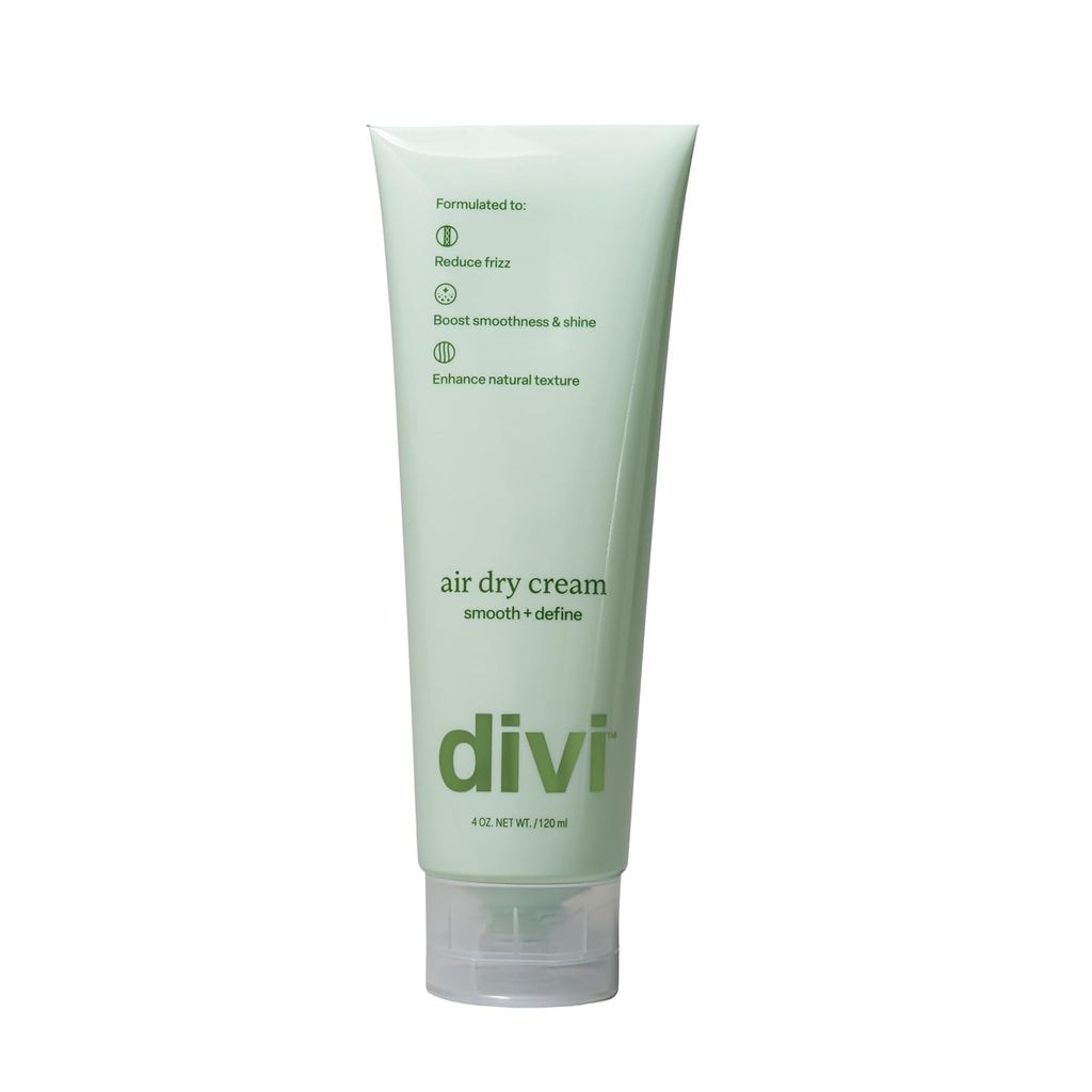 Divi Air Dry Styling Cream for Curly, Wavy & Frizzy Hair, Smooths, De-Frizzes, & Defines Strands for Up to 24 Hours, Adds Major Softness, Shine & Natural Style, 4 Oz