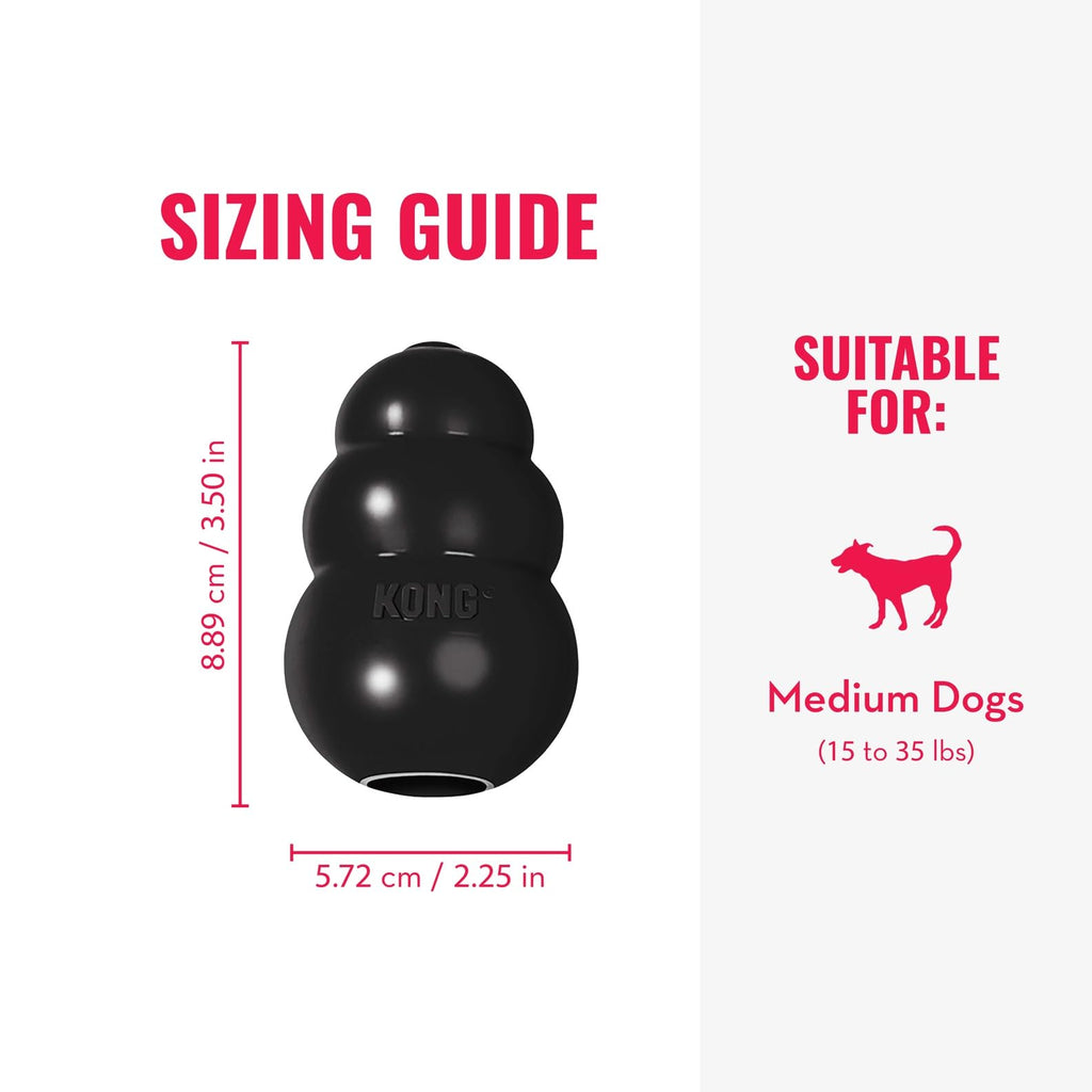 KONG Extreme Dog Toy - Fetch & Chew Toy - Treat-Filling Capabilities & Erratic Bounce for Extended Play Time Most Durable Natural Rubber Material - for Power Chewers - for Small Dogs
