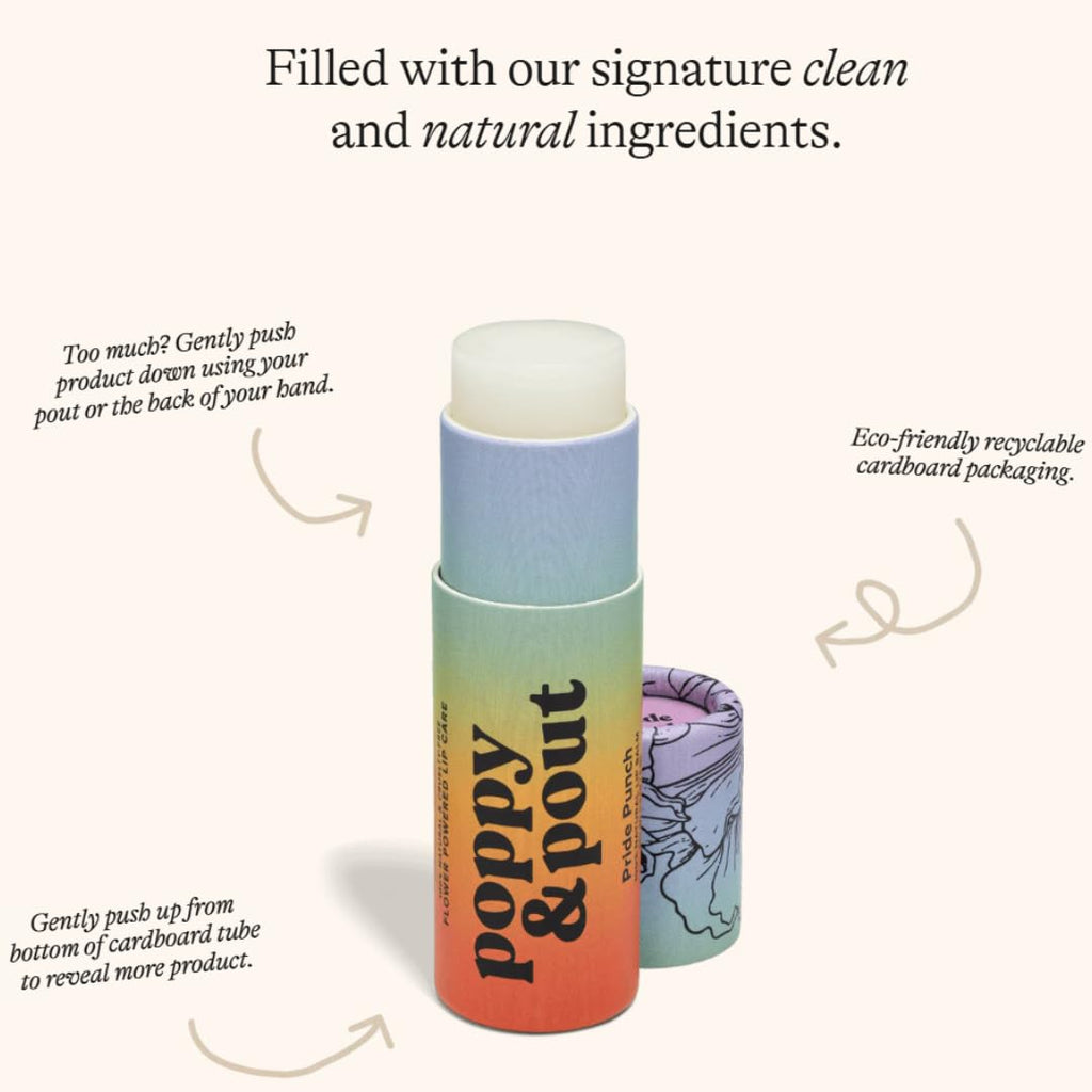 Poppy & Pout Blood Orange Mint Jumbo Lip Balm | All Natural Lip Balms & Moisturizers | Hydrates with Beeswax, Vitamin E, Organic Coconut Oil | Cruelty-Free | Lip Balm in Recyclable Cardboard Tube